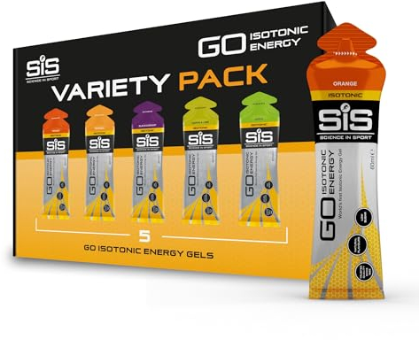 Science In Sport GO Isotonic Energy Gels, Running Gels with 22 g Carbohydrates, Low Sugar, Variety Pack of Assorted Flavours, 60 ml Per Serving (5 Pack), Packaging May Vary