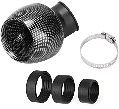 Luftfilter Motorrad,Luftfilter Roller, 48 Mm Motorrad-Luftfilter, Kohlefaser-Textur Universeller Motorrad Fahrrad Luftfilter Ansaugfilter