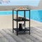 casa.pro Étagère d'Extérieur Solide sur 3 Niveaux Meuble Rangement Extérieur Stockage Jardin Desserte sur Pied à Hauteur Réglable Acier 92 x 50 x 50 cm Noir Mat Argent