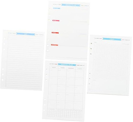 NUOBESTY Loseblattpapier Mit Löchern Nachfüllpapier Für Spiralnotizbuch Inkl Monatlichem Wöchentlichem Täglichem Und To-do-listen-format Aus Hochwertigem Material Für Flüssiges Schreiben