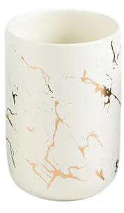 RabyLeo Ceramic Toothbrush Holder, Nordic Toothbrush Cup, Simple Stone Mug. (White)