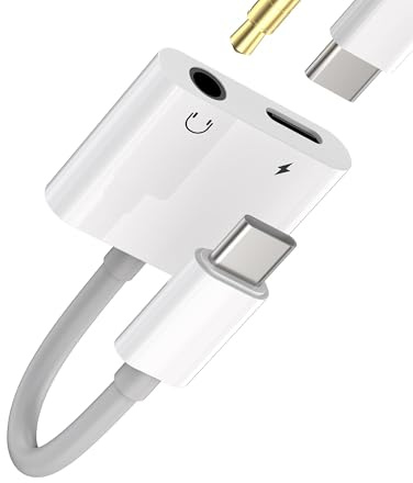 Adattatore USB C Jack Cuffie per Apple iPhone15 Pro Max Plus Per iPad 10、Air4/5、Mini6、Pro 12.9 compatibile con Samsung 3,5 Auricolari Cavo Aux Sdoppiatore Type C Caricatore Ricarica Rapida Porta Cavi