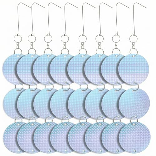 QWORK® Pack de 8 répulsifs Anti-Oiseaux réfléchissants, disques Anti-Oiseaux Suspendus pour moineaux, Pigeons, Corbeaux - pour balcons et Jardins