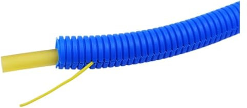 5M Flexible Corrugated Wire Conduit, Auto Line Pipe Harness Wire Threading Plastic Split Wire Loom Protection Sleeve for Automotive, Home, Office(Blue Open,OD 12 X OD 15.8MM)