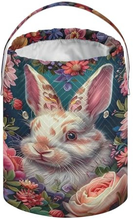 Bunte Osterkörbe mit Kaninchen, Osterkörbe, Garntasche, Stricktasche, Basteltasche, Organizer, Garn-Organizer für Häkeln, Stricken, Zubehör und Zubehör