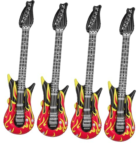 YARNOW 4 Piezas Guitarra Inflable Portátil y Divertida para Fiestas Playa y Eventos Juguetes Inflables Interesantes y Reutilizables Instrumento Adultos