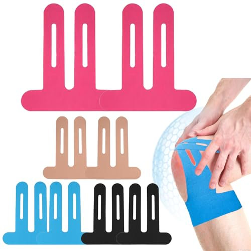 PreCut Kinesiotapes Knie, 8 Stück Kinesiotapes Vorgeschnitten, Wasserfestes Elastisches Physio Tape, PreCut Kinesiotapes, Kinesiotapes Vorgeschnitten Knie, Knie Tape Vorgeschnitten, für Knieschmerzen
