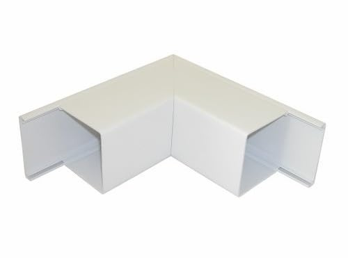 50mm x 50mm 2 x 2 PVC White Electrical Cable Cover Maxi Trunking + Bends (1 x 50mm x 50mm External Bend Only)