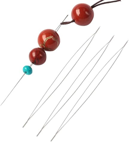 Ago da infilare – Asta per tessitura perline, lunga | Punteruolo fai da te, spillo ad anello sottile, applicatore guida perline, set artigianale, strumento per infilare a mano, guida per