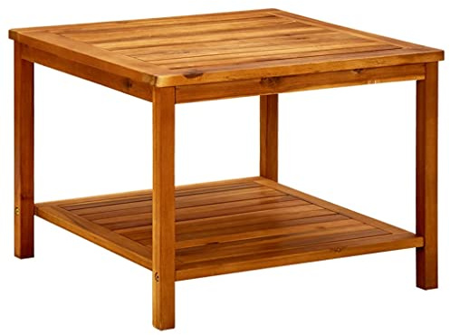 Mokuyary Couchtisch 60x60x45 cm Massivholz Akazie Couchtisch Holz Für Wohnzimmer, Schlafzimmer Schrank, Minimalistisch Modernes Design
