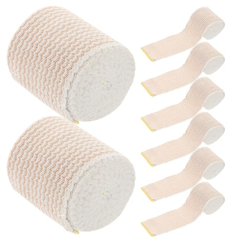 Healeved 8Pcs Yellow Sports Tape 5Cm X 4.5M Hook and Loop Cotton Wrap Elastic Breathable Fixation for Ankle Knee Wrist and Injury Compression