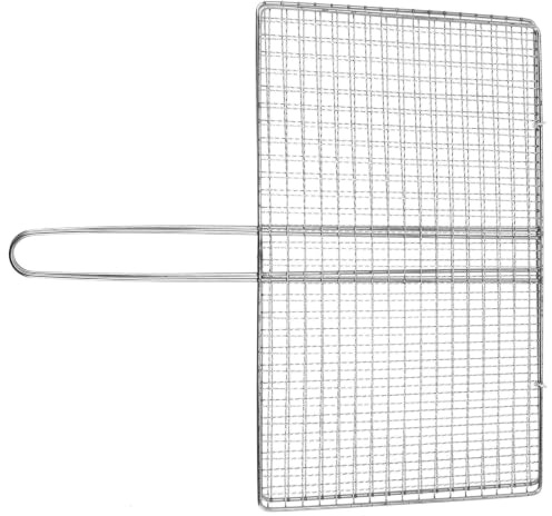 HYTROVE Cestello per Grigliare Pesce in Metallo Inossidabile Manico Ergonomico Resistente e Portatile per Barbecue All'aperto e Campeggio
