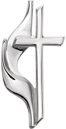 Sterling Silber Methodist Kreuz Anstecknadel