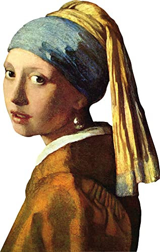 1art1 Johannes Vermeer Das Mädchen Mit Dem Perlenohrring, 1665 Wand-Tattoo | Deko Wandaufkleber für Wohnzimmer Kinderzimmer Küche Bad Flur | Wandsticker für Tür Wand Möbel/Schrank 70x42 cm
