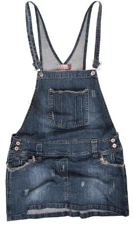 Clove Jeans Women's Dungarees Short Stretch Denim Skirts for Women, Antique Frayed Mini Summer Skirts for Women, Pinafore Dungaree Dress Plus Size 8 to 22