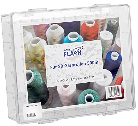 Garnbox für 80 Garnrollen – Ungefüllt – Robust – Übersichtlich | Nähgarn-Box, Nähgarnhalter zur Aufbewahrung von Nähzubehör | Ideale Aufbewahrungsbox zur Nähgarnaufbewahrung von Garn-Konen