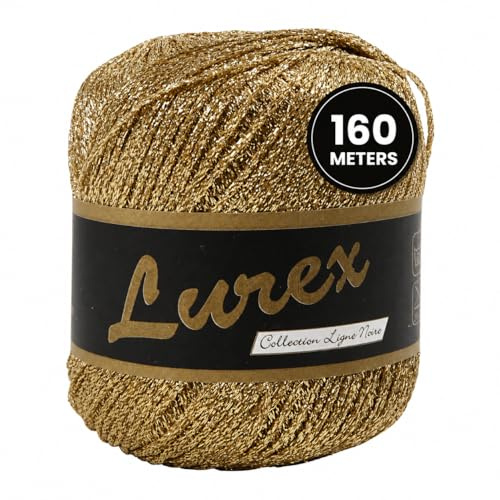 Creativ 100263 Glittergarn, L: 160 m, Gold, 25 g, Metall.