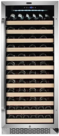 Whynter BWR-1002SD 100 Built-in or Freestanding Stainless Steel Compressor Large Capacity Wine Refrigerator Rack for Open Bottles and LED Display, Black