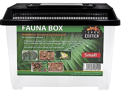 Terra Exotica Fauna Box in 5 Größen erhältlich (small 23 x 15 x 16,5 cm) Transportbox/Quarantäneterrarium für z.B. Reptilien, Amphibien, Kaninchen, Mäuse, Vögel - Terrarium