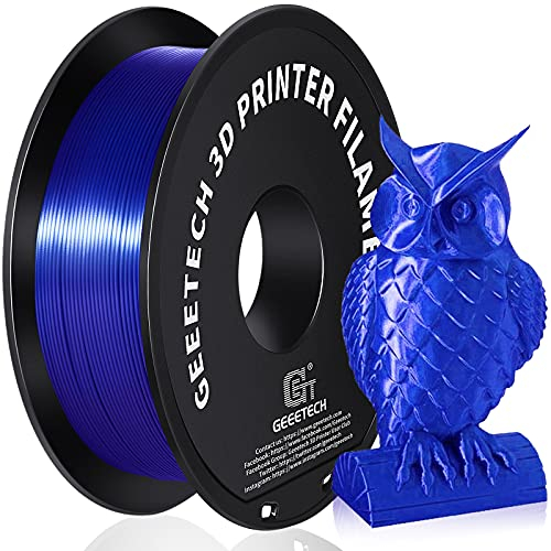 GEEETECH PLA Silk filament 1.75mm, 3D Drucker Filament PLA 1kg Spool (royal blue)