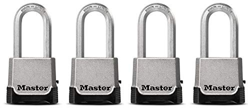 Master Lock M176XDLH Heavy Duty Outdoor Set Your Own Combination Lock, 1 Pack, Silver (4-(Pack))