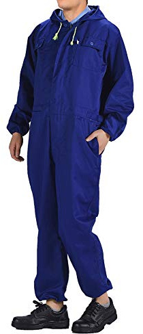 Oralidera Herren Baumwolle Arbeitsoverall mit Kapuze Maleroverall mit vielen Taschen Mechanisch Handwerker Jumpsuit Arbeitskleidung