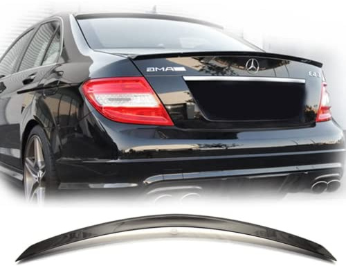 FLY DESIGN 70151 Heckspoiler passend für Mercedes C-Klasse Limousine W204, Heckflügel, Spoilerlippe für Auto-Tuning, in A-Still, ABS Kunststoff, Obsidianschwarz 197 lackiert