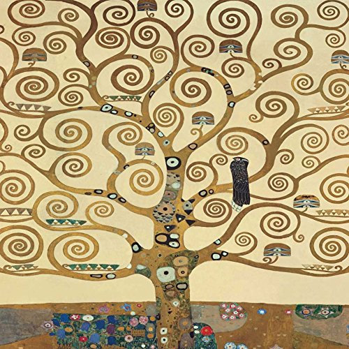 TELA-FRAMED-with-AMERICAN-BOX L'Albero della Vita II Klimt Gustav - Quadrato figurativo Stampa artistica L'Albero della Vita II Cornice galleggiante 26_X_26_in