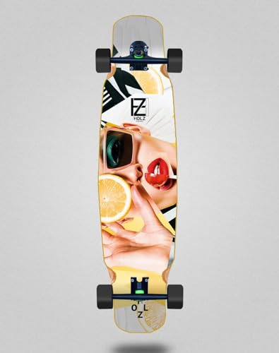 Holz Skateboard Longboard Komplett Mix Bambus 46x9 Paint Mosaic Irina