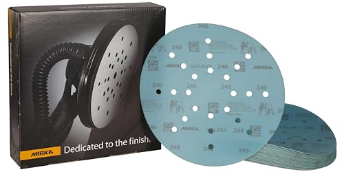 Mirka Schleifscheiben Galaxy 225mm Korn 240 Klett 25 Stück | Ideal für Langhalsschleifer hohe Kornqualität 240 Klettsystem 25 Schleifscheiben pro Packung langlebig und effizient