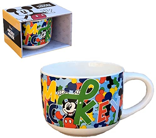 Tazza in ceramica, Topolino, Disney, Mickey Mouse, tazza larga jumbo, 380 ml, in scatola