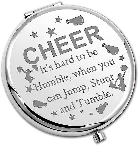 PLITI Cheerleader Kompaktspiegel Cheerleading Geschenk Cheer Coach Wertsch?Tzung Geschenk Cheer Team Taschenspiegel f¨¹r Cheer Girl (Cheer Tumbler cm U)