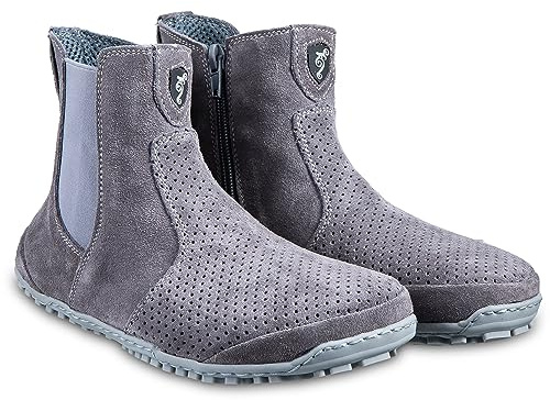 Magiska skor barfotaskor för kvinnor, Chelsea boots, minimalistiska halvstövlar, vår, höst, vinter, barfotastövlar, ankelstövlar av läder, läderskor, stövlar, Lupino vår, GRÅ, 36 EU Weit