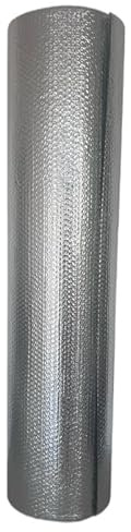 Film isolant thermique - Double film à bulles en aluminium - Isolation réfléchissante - Protection contre le froid - Conservation de la chaleur - Pour sols, fenêtres, toits, garages (1,2 m x 6 m)