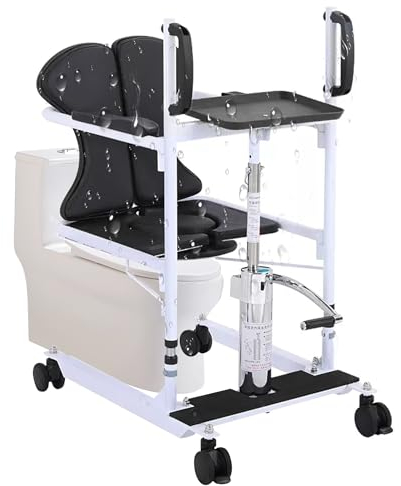 BOTOWI Hydraulischer Patientenlifter mit geteiltem Sitz, Patiententransfer Stuhl, Senioren Lifter Assist, Rollstuhl-Lift, Handicap Duschstuhl, Nicht für Patienten mit Totaler Lähmung