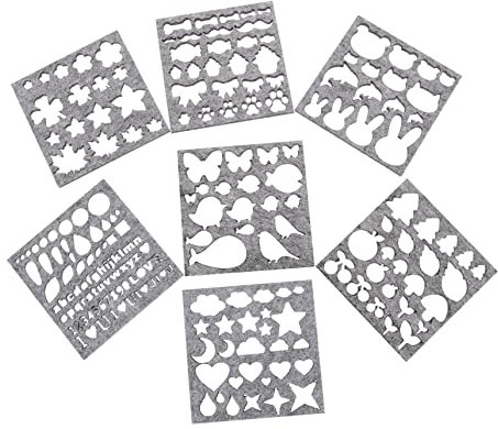 NUOBESTY 7piezas Pzs Moldes Para Fieltro De Lana Con Plantillas De Aplique Kit De Inicio Para Manualidades Con Agujas Herramientas Duraderas Para Decoración Diy