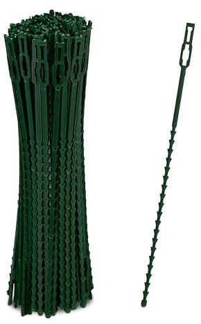 Relaxdays 400 x växtbindemedel, 23 cm, justerbara växthållare, återanvändbara, fästande växter, blombindare, grön