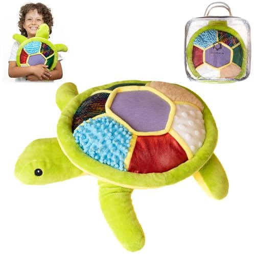 ODOXIA Sensorische Plüschschildkröte | Sensorisches Spielzeug | Plüschtier für Kinder | Gut für sensorische Bedürfnisse | Sensory Plush Turtle