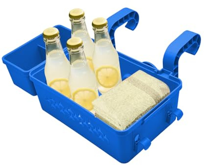 Ruwshuuk Panier de Rangement au Bord de la Piscine, Panier de Piscine avec Porte-gobelet de Piscine, étagère de Piscine, Accessoires de Piscine Hors Sol, Convient à la Plupart des piscines à Cadre