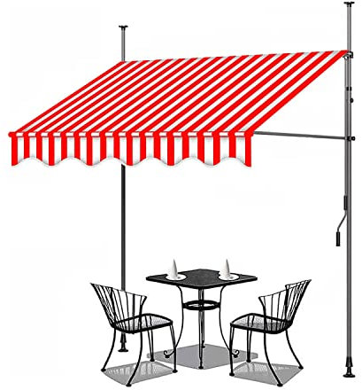 FGDIUCVN Patio Telescopic Awning Awning Manual Retractable Awning, Height Adjustable Pergola Shade Cover With Protection, Door Canopy,Canopy Awning,Any Window Or Door,Red,118.1