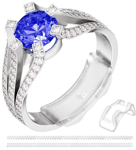 Lot de 22 ajusteurs de taille de bague pour bagues lâches en silicone transparent invisible, s'adapte à presque toutes les bagues pour homme et femme (lot de 22, 10 tailles)