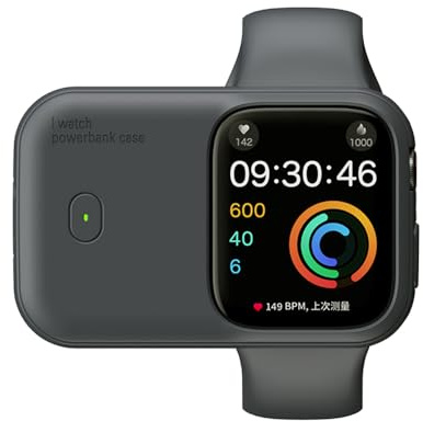 Portable Power Bank for Apple Watch, 1200 mAh Wireless Charger for Apple Watch 44/45 mm Series 9/8/7/6/5/4, Magnetic Induction Charging (Midnight)