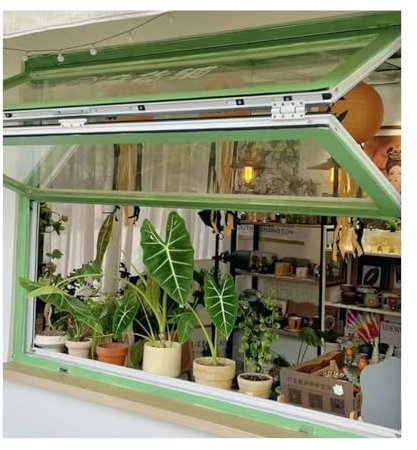 LVLDAWA Kellerfenster, Oberes Und Unteres Schiebefenster Aus Aluminiumlegierung Bündig Montierte Markisenfenster Mit Gehärtetem Glas. Für Die Küchendekoration(40x90cm)
