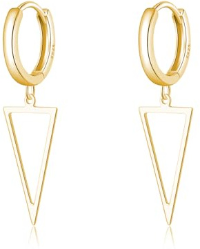 SLUYNZ 925 Sterling Silber Dreieck Creolen Ohrringe für Damen Hängend Ohrringe Ohrhänger