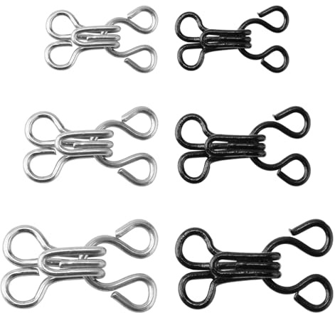 Gosknor 150 Juegos Ganchos de Costura, Cierres para Rop 12,5/14/17mm Hook and Eye Sewing Ganchos para Sujetadores para Ropa Pantalones Faldas Manualidades