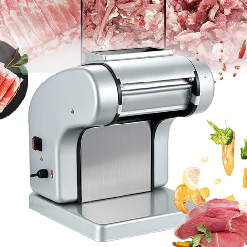 Tagliacarne Elettrico Commerciale, Affettatrice per Carne 1400r/min, Tritacarne per Carne Cotta E Cruda da 1100w, Funzione Inversa, Produttività 100kg/h, Tagliatrice per Carne A Lama per Verdure 5mm