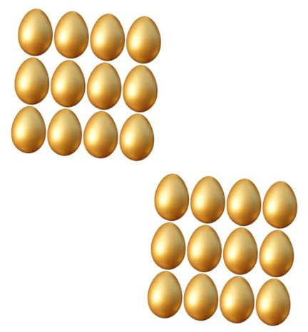 BESTonZON Ostereier Deko Nostalgie 3 Sätze Ostern Goldene Eier Ostereier Easter farbe Ostergeschenke Für Osterfest Goldene Osterspielzeug Party Dekoration Holz Hölzern 12 Stück * 3