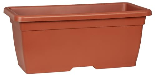 Scheurich Nora Long 60, planteringskruka/blomkruka/blomkruka, rektangulär, av plast, färg: Terracotta, 62 cm bred, 31,5 cm djup, 28 cm hög, 93,6 l volym