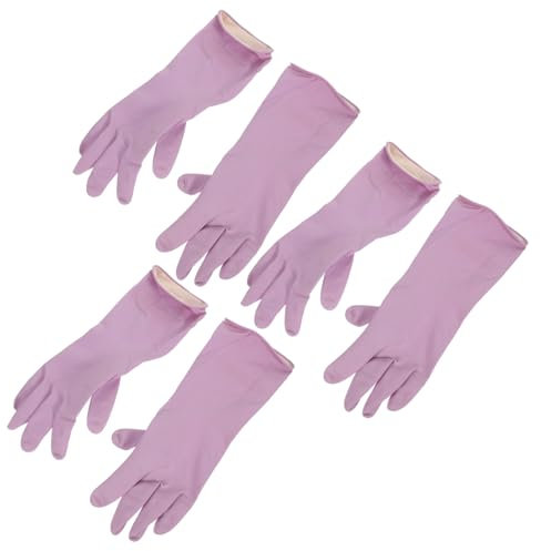 TOBBOMEY 3paare Latexhandschuhe Für Geschirrreinigung Wiederverwendbar Küchenhandschuhe Spülhandschuhe Reinigungshandschuhe Spülhandschuh Geschirrreinigungshandschuhe Wiederverwendbare Hand