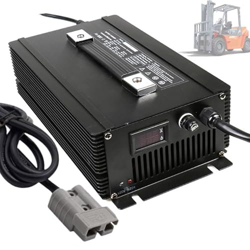 WLEJSL Chargeur de Batterie au Plomb 24 V 50 A pour Chariot Élévateur avec Prise Anderson 50 A/120 A/175 A/350 A. Chargeur Batterie de Maintien pour Transpalette et Autolaveuse,350A